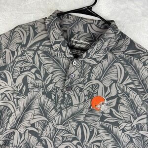 Cleveland Browns Tommy Bahama Polo Mens Large Islandzone Shirt Floral Gray